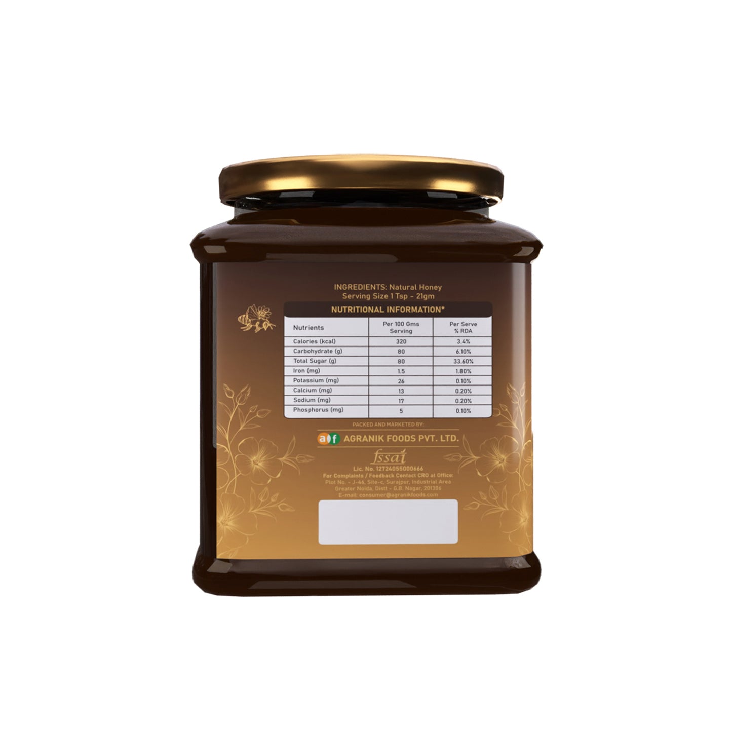 Agranik Pure Himalayan Honey | Multiflora Natural Honey Sourced from the Himalayas-500g