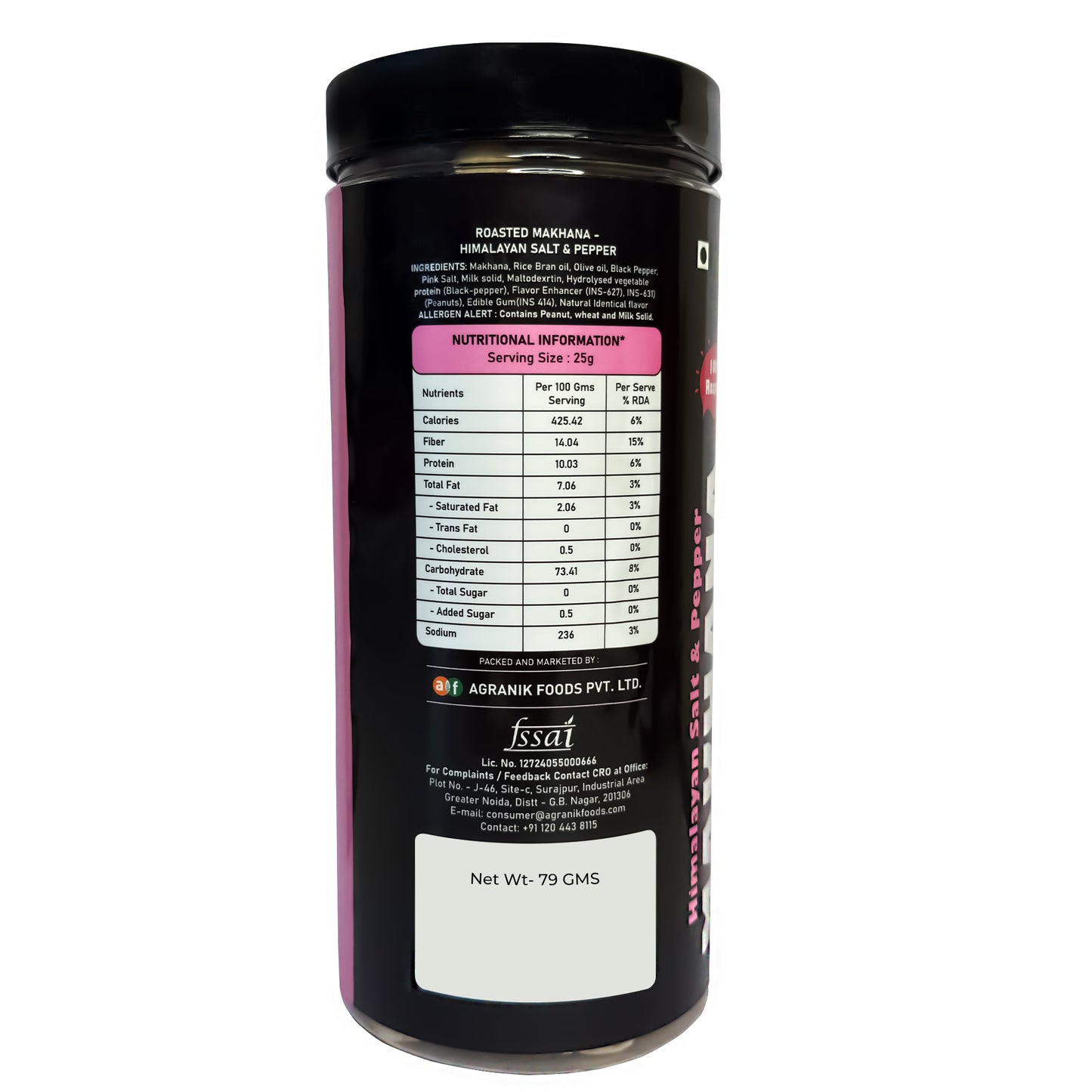 Agranik Healthy Snack Roasted Makhana cream & onion and himalayan salt Flavour | Goodness of Olive Oil, Low Calorie, High Protein Snack for Anytime Snacking (79g+79g)