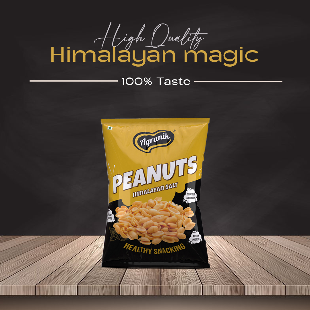 Agranik Healthy Snack Roasted Peanuts Himalayan Salt Flavour | Goodness of Olive Oil,  No Palm Oil, No Preservatives, High Protein Healthy Snack for Daily Use (200G)