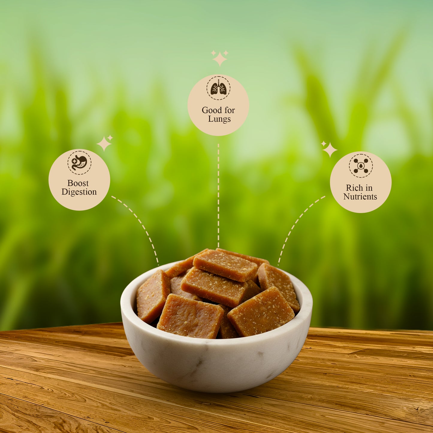 Agranik Jaggery Cubes Healthy Sweet Bites 100% Pure Natural and Chemical Free Ideal for Desserts Recipes and Casual Bites