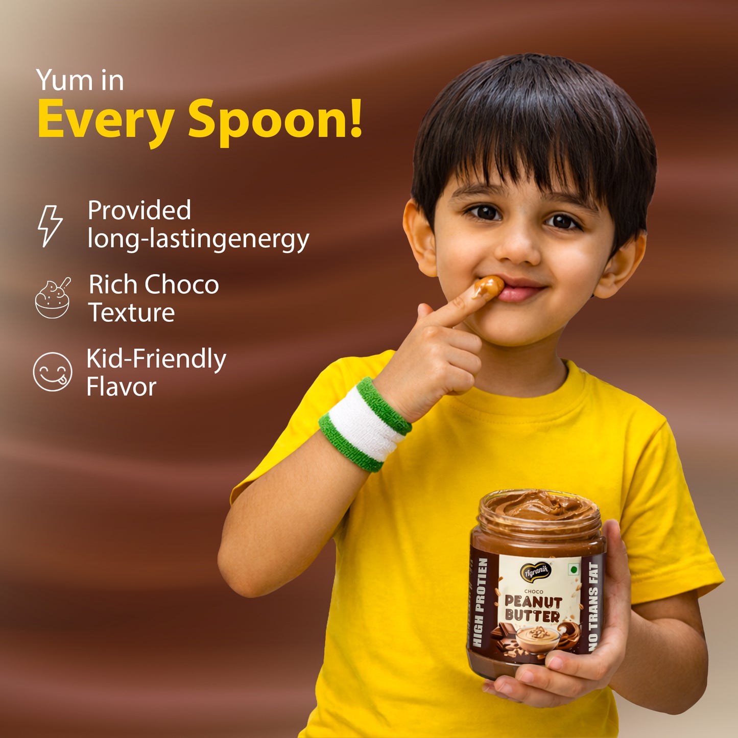 Agranik High Protein Choco Crunchy Peanut Butter Delicious Spread for Daily Use | Dual Pack Combo - Buy 1 Get 1 Free