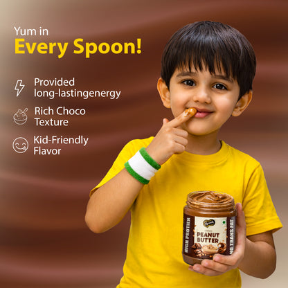 Agranik High Protein Choco Crunchy Peanut Butter Delicious Spread for Daily Use | Dual Pack Combo - Buy 1 Get 1 Free