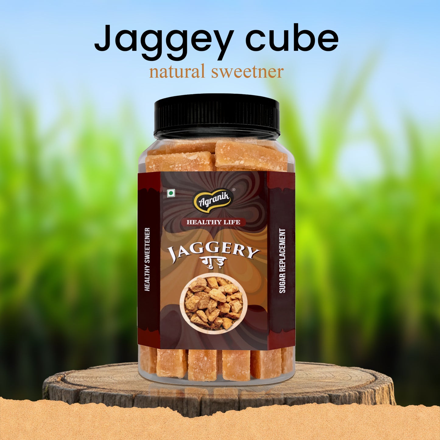 Agranik Jaggery Cubes Healthy Sweet Bites 100% Pure Natural and Chemical Free Ideal for Desserts Recipes and Casual Bites