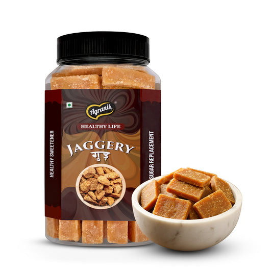 Agranik Jaggery Cubes Healthy Sweet Bites 100% Pure Natural and Chemical Free Ideal for Desserts Recipes and Casual Bites