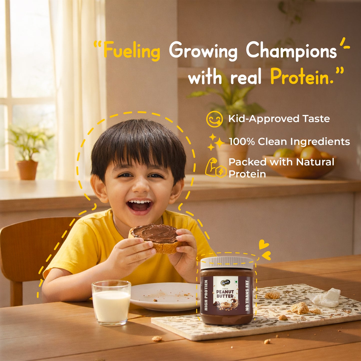 Agranik High Protein Choco Crunchy Peanut Butter Delicious Spread for Daily Use | Dual Pack Combo - Buy 1 Get 1 Free