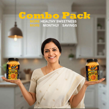Agranik Pure Jaggery Powder Combo Dual Pack | 100% Chemical Free and Naturally Processed Healthy Sweetener Best Alternative for Refined Sugar  (700G + 700G)