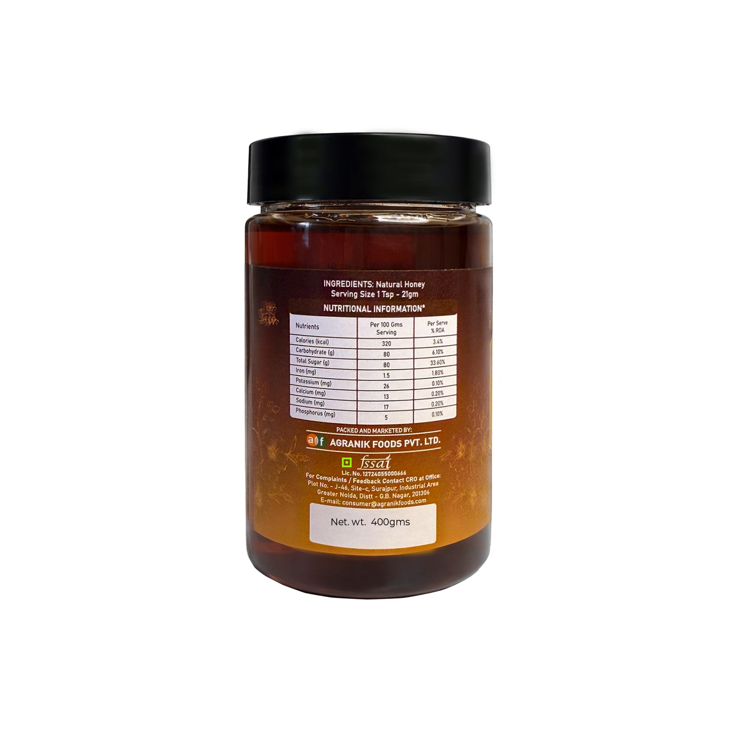 Agranik Pure Himalayan Honey | Multiflora Natural Honey Sourced from the Himalayas- 400g
