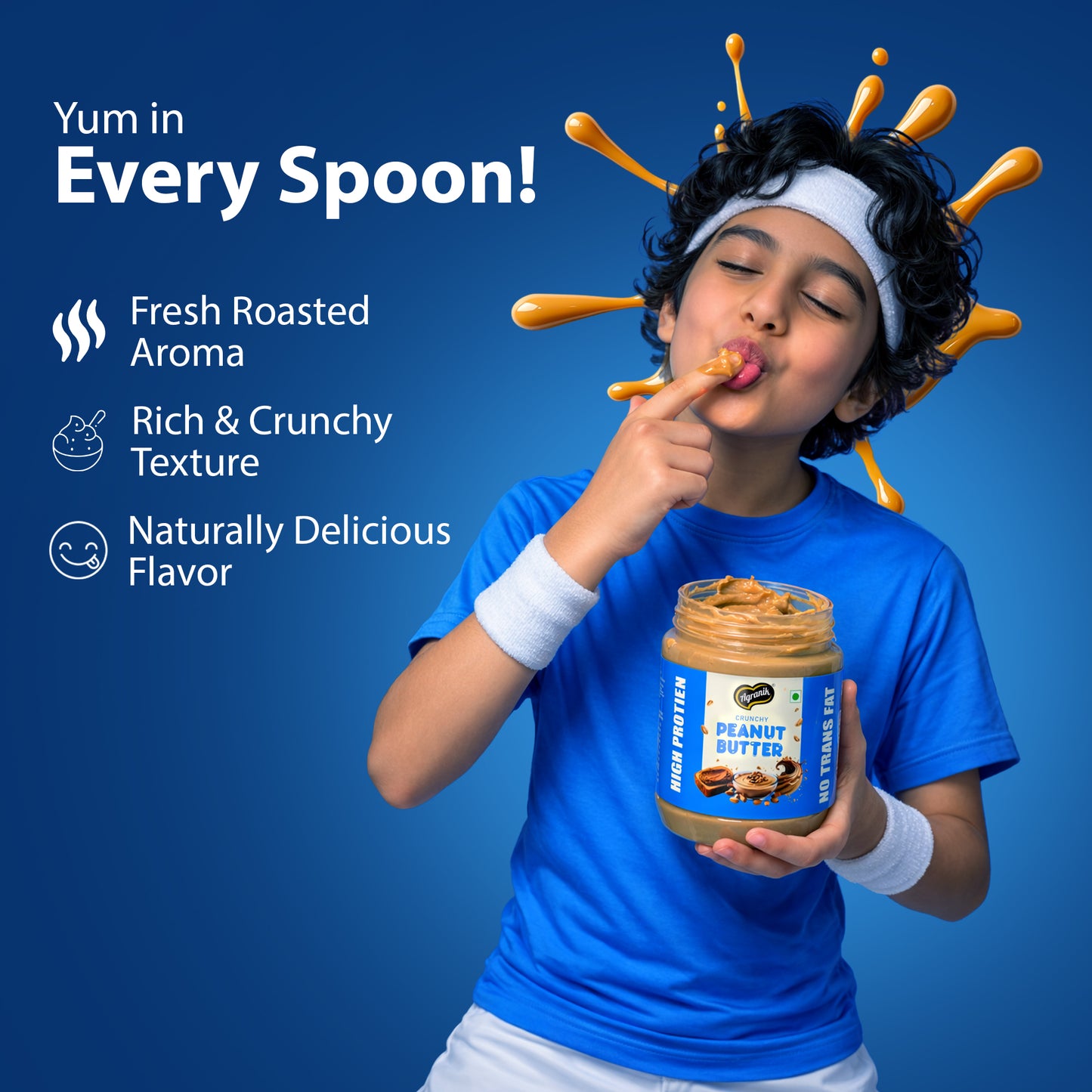 Agranik Crunchy Peanut Butter | High Protein Spread | No Palm Oil, No Preservatives Tasty & Healthy Spread