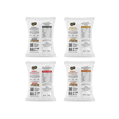 Agranik Roasted Cashew Himalayan Salt + Tandoori + Black Pepper + Italiano Flavour, Premium Healthy Snacking Flavours of Health Combo Pack of 4 (50G x 4)