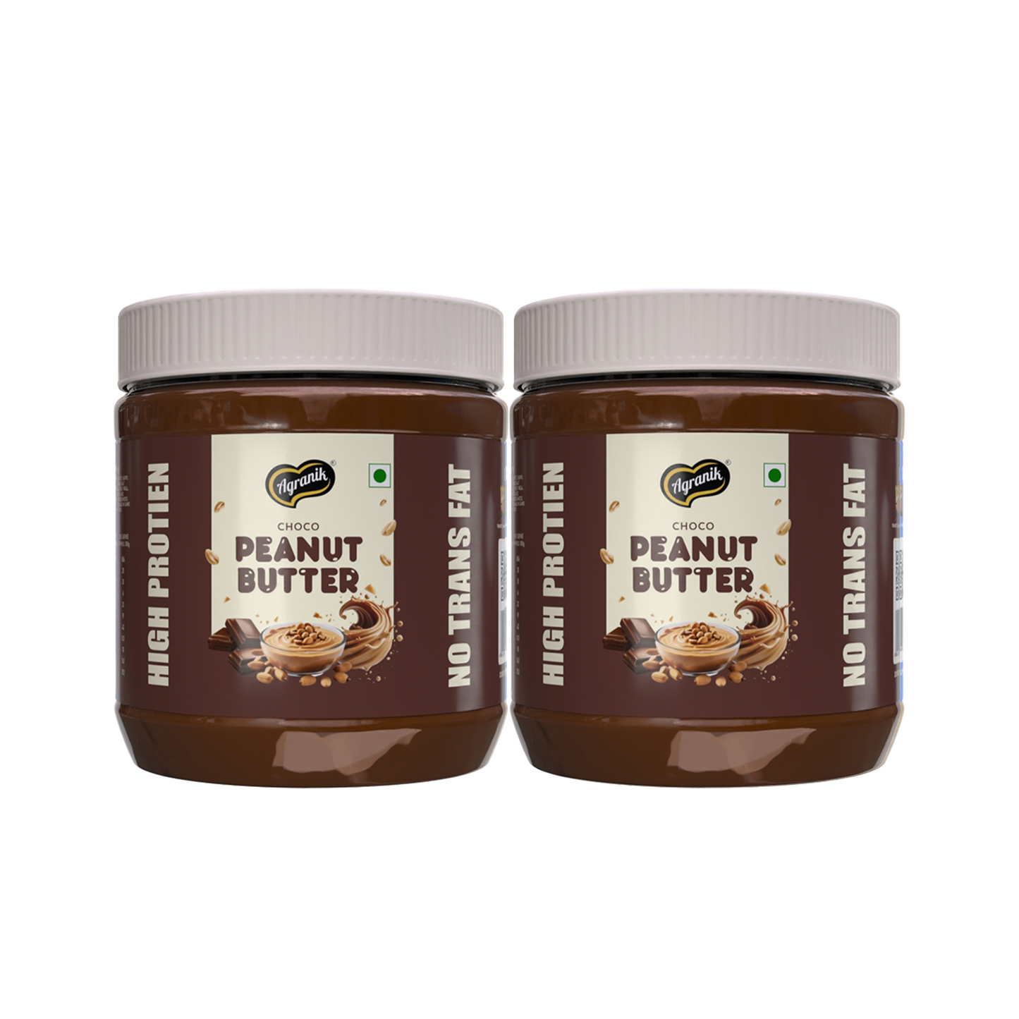 Agranik High Protein Choco Crunchy Peanut Butter Delicious Spread for Daily Use | Dual Pack Combo - Buy 1 Get 1 Free