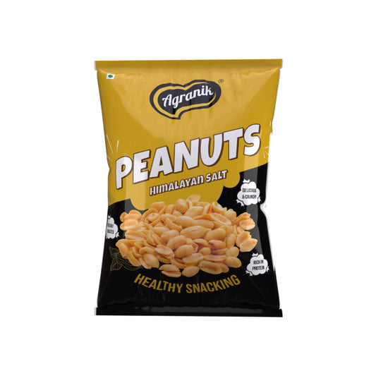 Agranik Healthy Snack Roasted Peanuts Himalayan Salt Flavour | Goodness of Olive Oil,  No Palm Oil, No Preservatives, High Protein Healthy Snack for Daily Use (200G)