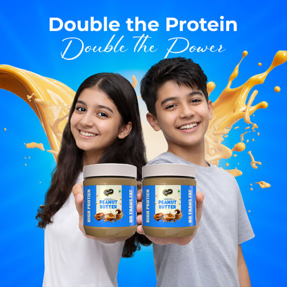 Agranik High Protein Crunchy Peanut Butter Original Flavour Delicious Spread for Daily Use | Dual Pack Combo - Buy 1 Get 1 Free