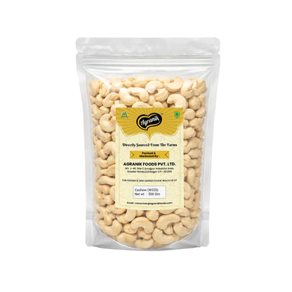 Agranik Whole Raw Cashew Nuts Premium Quality W320 Natural & Unroasted Cashew - 500g