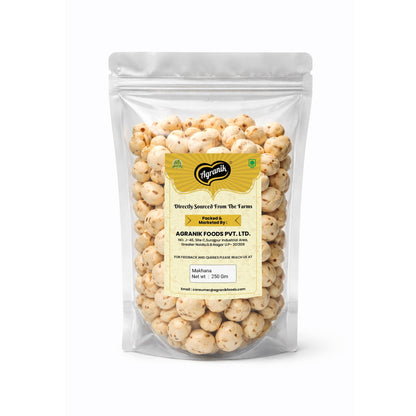 Agranik Premium Raw Makhana (Fox Nuts) – Natural & Unroasted Lotus Seeds-250g