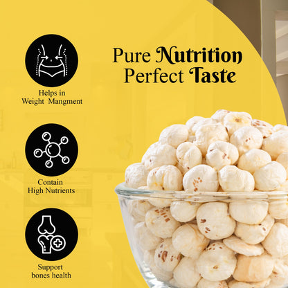 Agranik Premium Raw Makhana (Fox Nuts) – Natural & Unroasted Lotus Seeds-250g