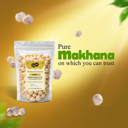 Agranik Premium Raw Makhana (Fox Nuts) – Natural & Unroasted Lotus Seeds-250g
