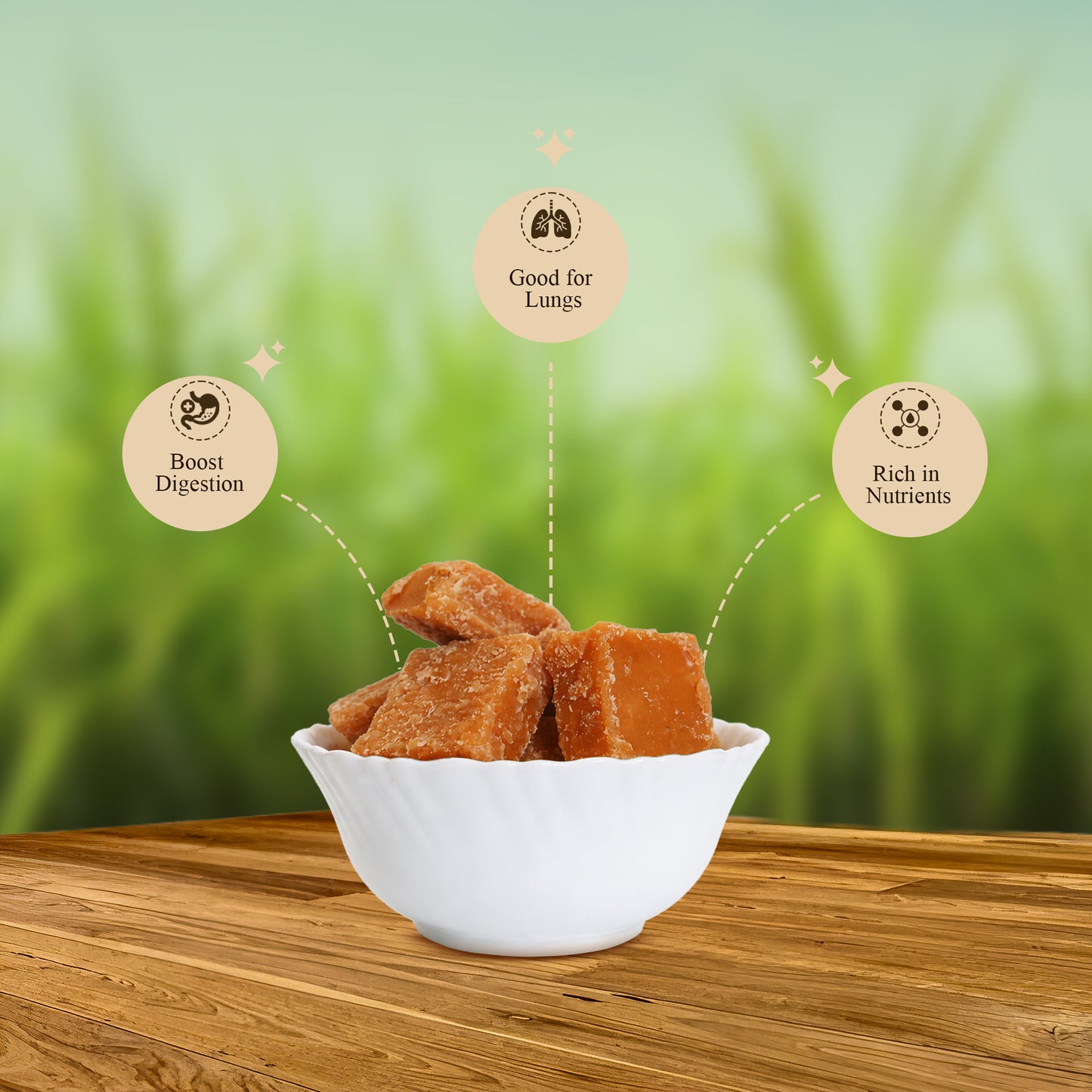 Agranik Jaggery Cubes Healthy Sweet Bites 100% Pure Natural and Chemical Free Ideal for Desserts Recipes and Casual Bites