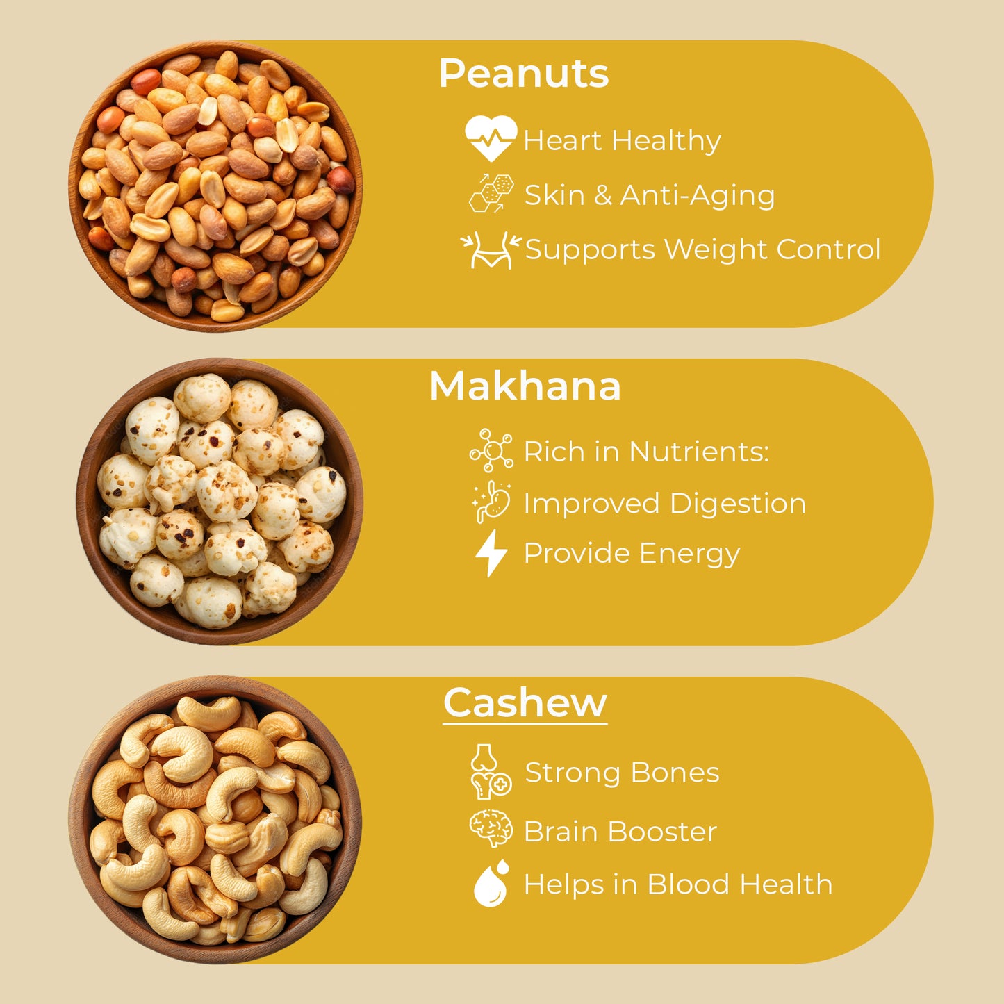 Agranik Healthy Snack Combo Roasted Makhana + Roasted Cashew + Roasted Peanuts Multiflavour Combo Pack of 9 (79Gx3 Makhana, 50Gx3 Cashews, 75G x 3 Peanuts)