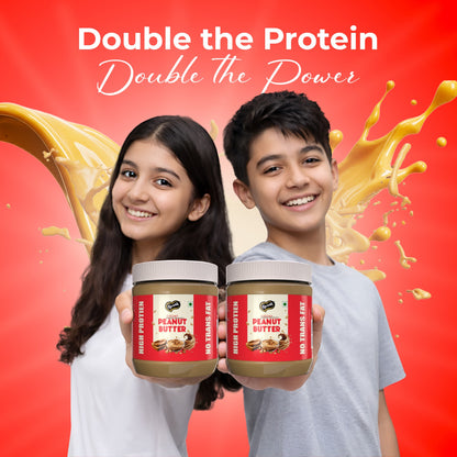 Agranik High Protein Creamy Peanut Butter Original Flavour Delicious Spread for Daily Use | Dual Pack Combo - Buy 1 Get 1 Free