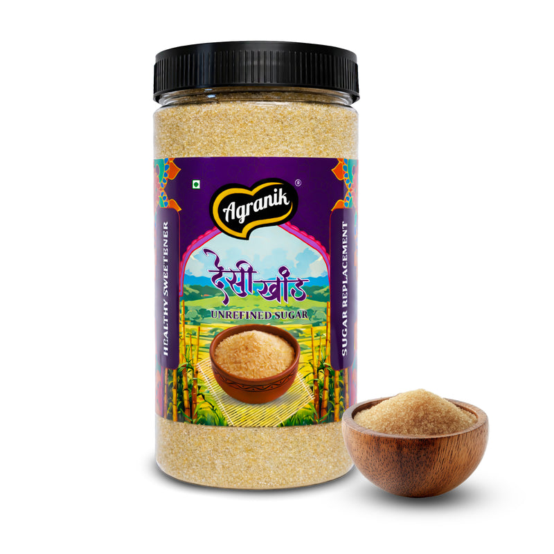 Agranik Pure Desi Khand with Minerals | Raw Natural and Unrefined Sugar