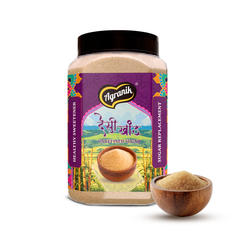 Agranik Pure Desi Khand with Minerals | Raw Natural and Unrefined Sugar