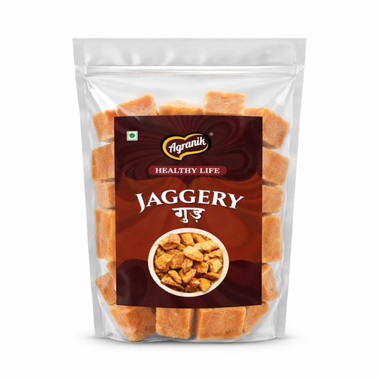 Agranik Pure Jaggery Cube, Traditionally Made, Natural Chemical Free Sweetener, Ideal for Beverages, Recipes, Desserts and Sweet Bites - 1.5KG