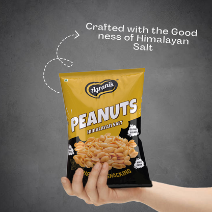 Agranik Healthy Snack Roasted Peanuts Himalayan Salt Flavour | Goodness of Olive Oil,  No Palm Oil, No Preservatives, High Protein Healthy Snack for Daily Use (200G)