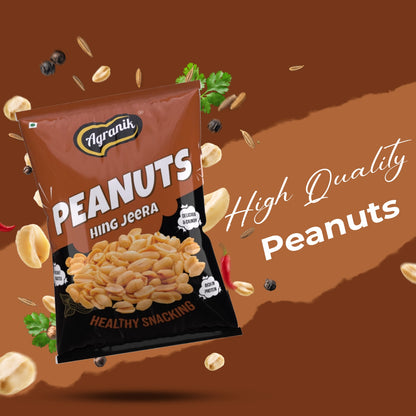 Agranik Healthy Snack Roasted Peanuts Hing Jeera Flavour | Goodness of Olive Oil,  No Palm Oil, No Preservatives, High Protein Healthy Snack for Daily Use (200G)