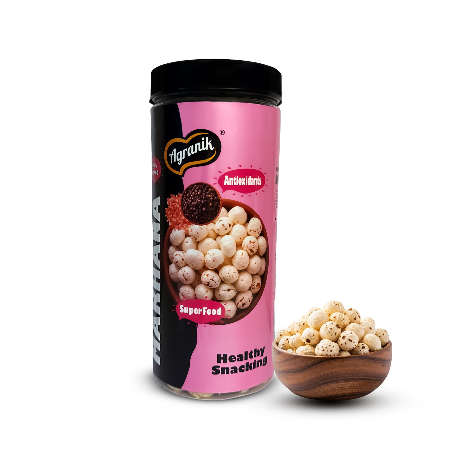 Agranik Himalayan Salt Flavored Roasted Makhana High Protein Low Calorie Healthy Snack-79g