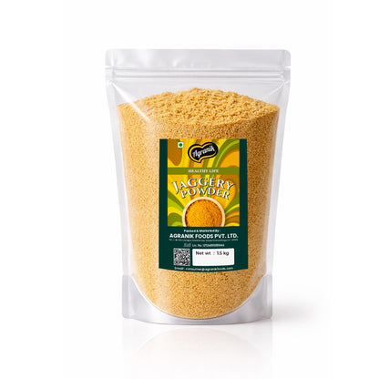 Agranik Pure Jaggery Powder (Gur Powder) | 100% Natural and Chemical Free Made from Sugarcane-1.5kg