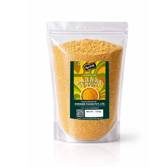 Agranik Pure Jaggery Powder (Gur Powder) | 100% Natural and Chemical Free Made from Sugarcane-1.5kg