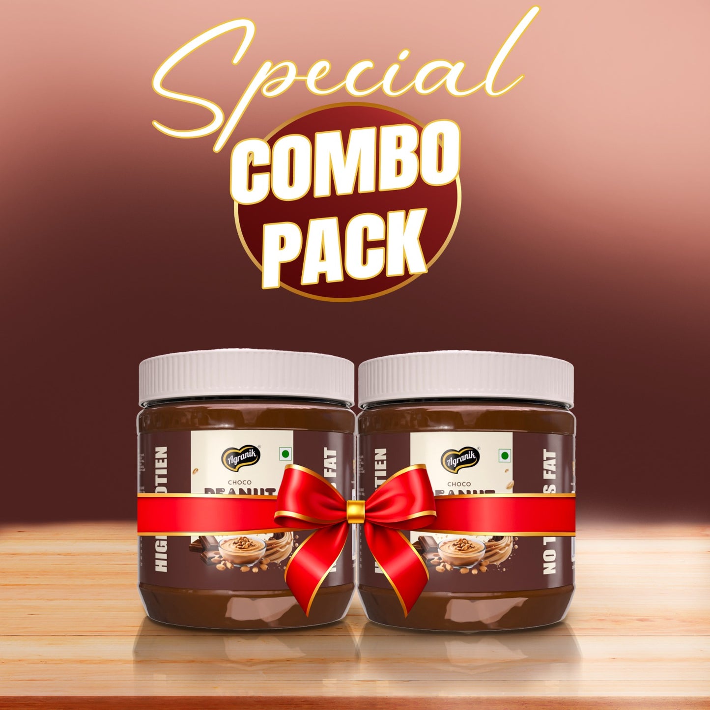 Agranik High Protein Choco Crunchy Peanut Butter Delicious Spread for Daily Use | Dual Pack Combo - Buy 1 Get 1 Free