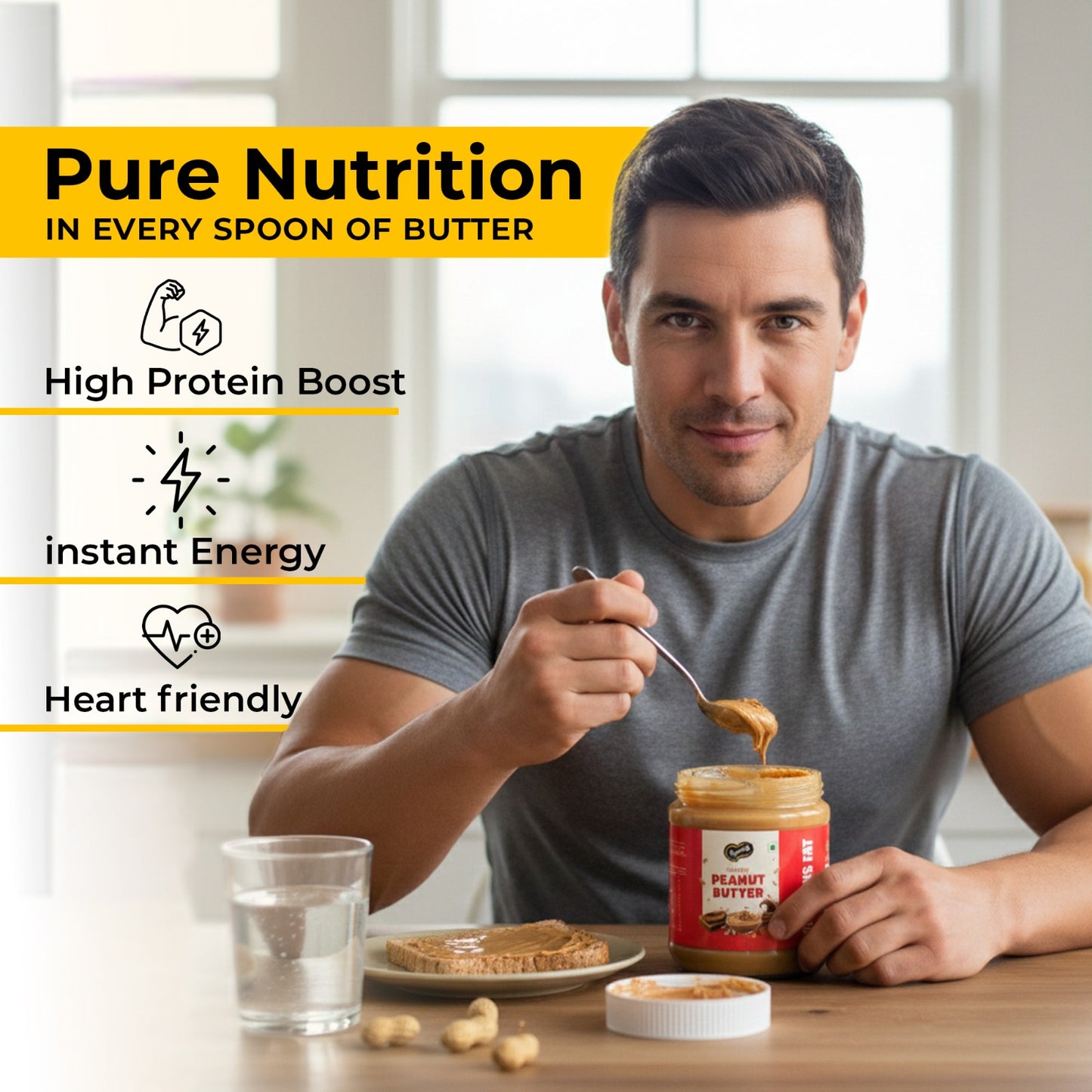 Agranik High Protein Peanut Butter Combo Crunchy + Creamy + Choco Crunchy Flavour| No Palm Oil, No Preservatives | Healthy Spread for Daily Use with Natural Goodness - Pack of 3 (340G x 3)