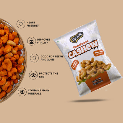 Agranik Tandoori Flavored Roasted Cashew High Protein Super Tasty Rich Crunch Healthy Snack