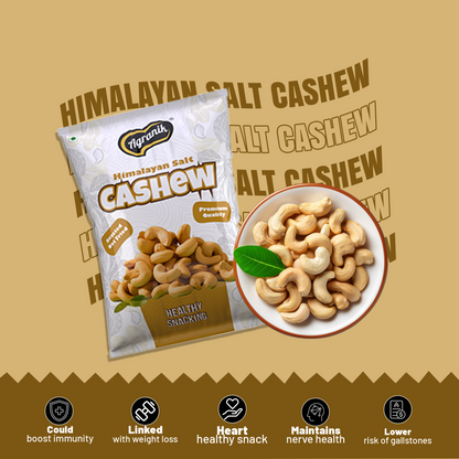 Agranik Himalayan Salt Flavored Roasted Cashew High Protein Super Tasty Rich Crunch Healthy Snack