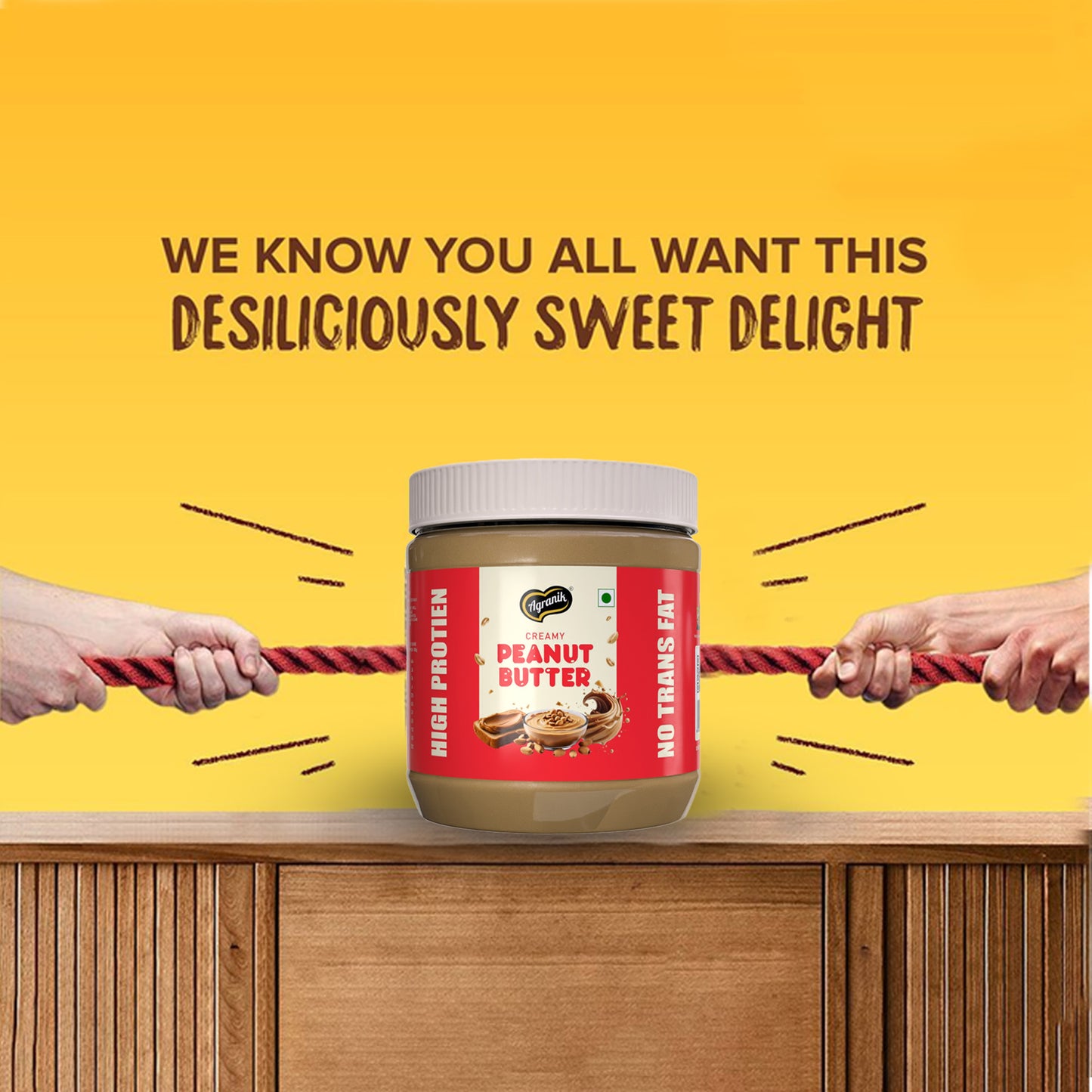 Agranik Creamy Peanut Butter No Palm Oil, No Trans Fat Super Tasty High Protein Spread