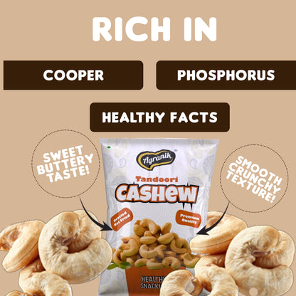 Agranik Tandoori Flavored Roasted Cashew High Protein Super Tasty Rich Crunch Healthy Snack