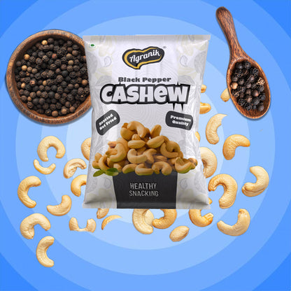 Agranik Black Pepper Flavored Roasted Cashew High Protein Super Tasty Rich Crunch Healthy Snack-39g