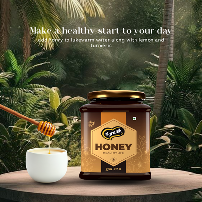 Agranik Pure Himalayan Honey | Multiflora Natural Honey Sourced from the Himalayas-500g