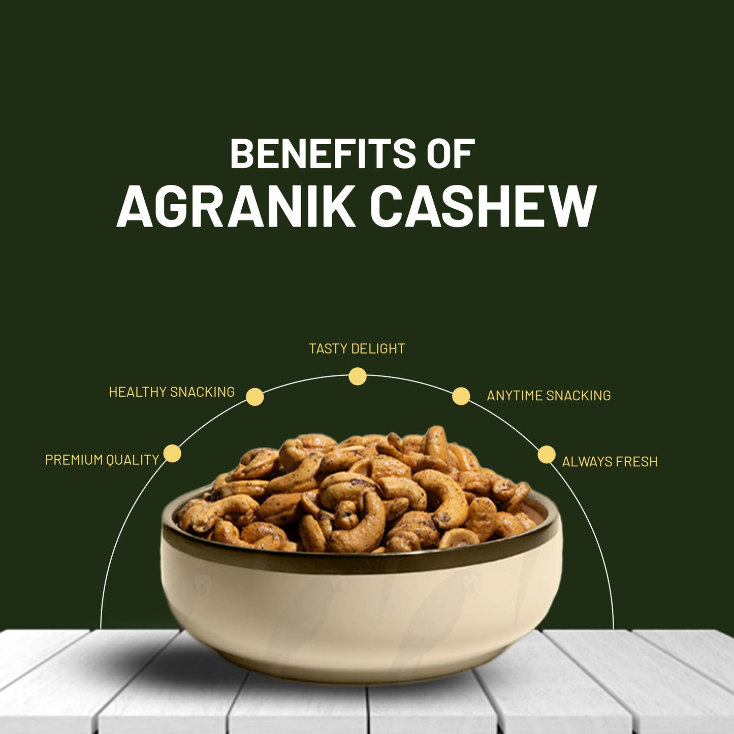 Agranik Black Pepper Flavored Roasted Cashew High Protein Super Tasty Rich Crunch Healthy Snack-39g