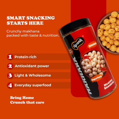 Agranik Peri Peri Flavored Mild Spicy Roasted Makhana Healthy Snack for Everyday Use-79g