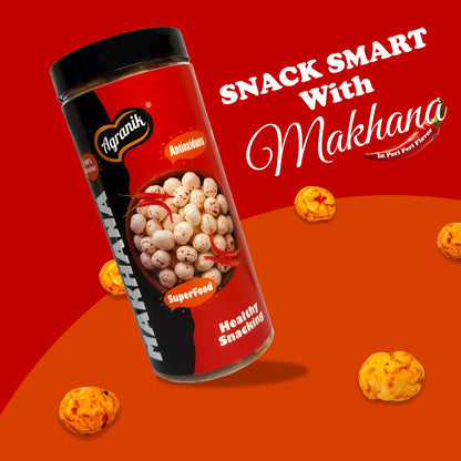 Agranik Peri Peri Flavored Mild Spicy Roasted Makhana Healthy Snack for Everyday Use-79g