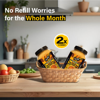 Agranik Pure Jaggery Powder Combo Dual Pack | 100% Chemical Free and Naturally Processed Healthy Sweetener Best Alternative for Refined Sugar  (700G + 700G)