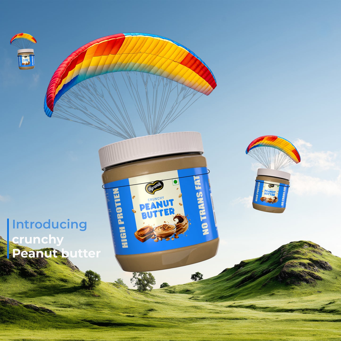 Agranik Crunchy Peanut Butter | High Protein Spread | No Palm Oil, No Preservatives Tasty & Healthy Spread