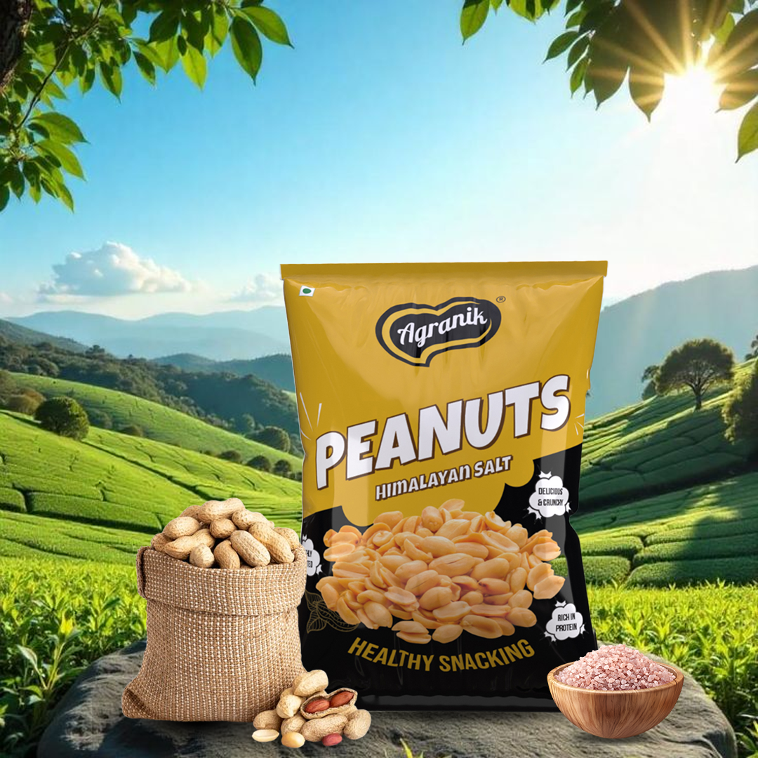 Agranik Healthy Snack Roasted Peanuts Himalayan Salt Flavour | Goodness of Olive Oil,  No Palm Oil, No Preservatives, High Protein Healthy Snack for Daily Use (200G)