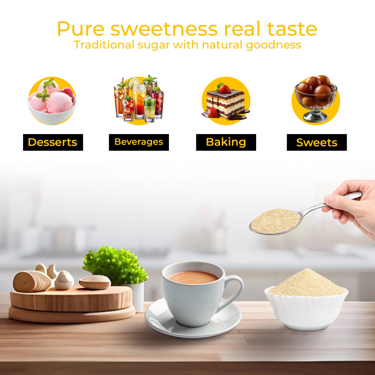 Agranik Pure Desi Khand with Minerals | Raw Natural and Unrefined Sugar