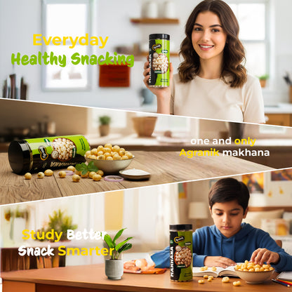 Agranik Cream & Onion Roasted Makhana | Low Calorie, Crunchy & Wholesome Healthy Snack-79g